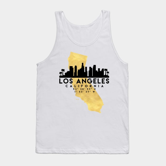 Los Angeles California Skyline Map Art Tank Top by deificusArt